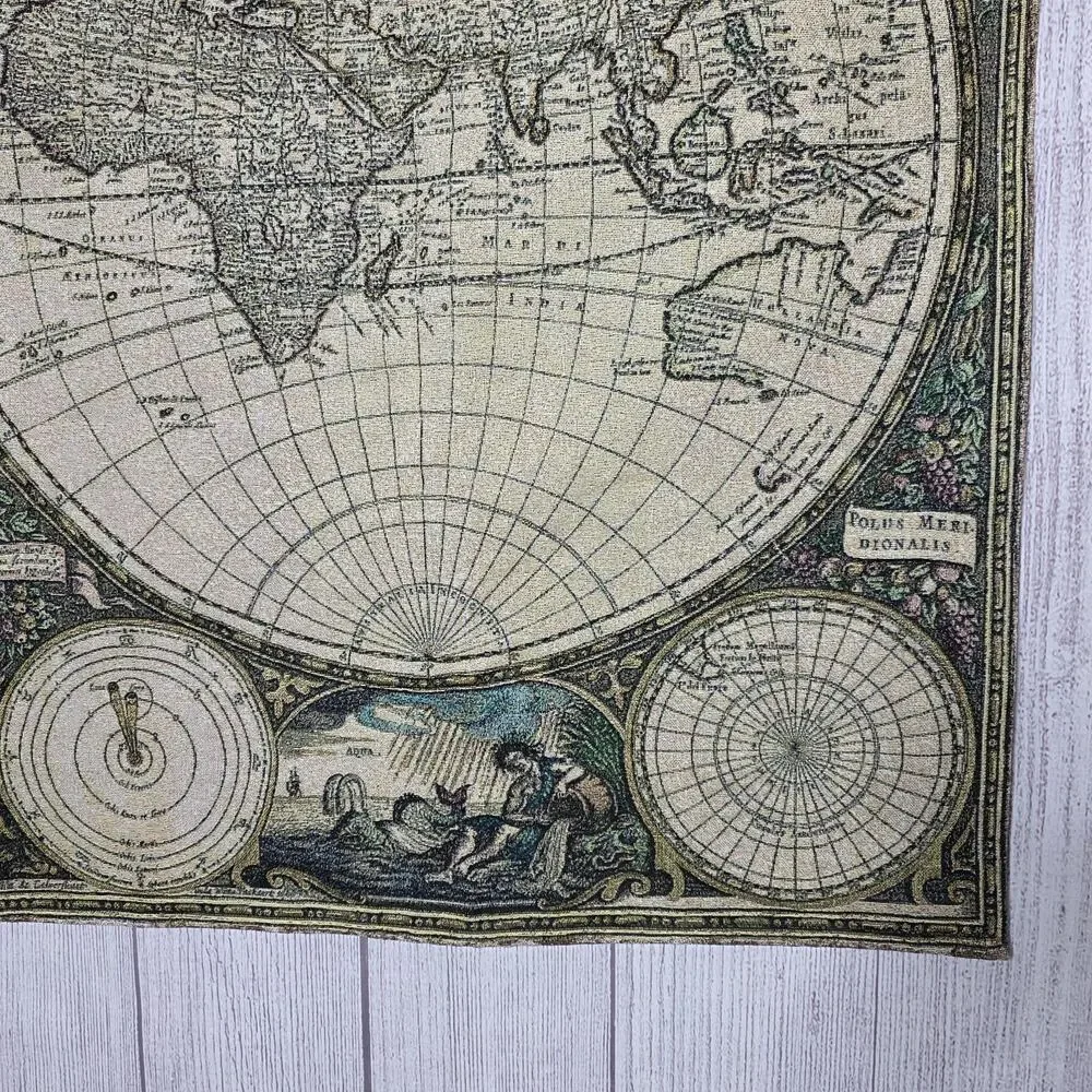 Fine Art Tapestries World Map Jacquard Wall Hanging 52x38 Nova Totius